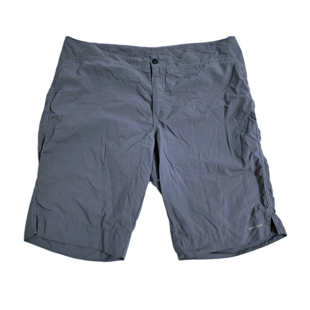 Columbia GRT Shorts Women's Size 14 Gray Nylon Trail Hiking Omni Dry